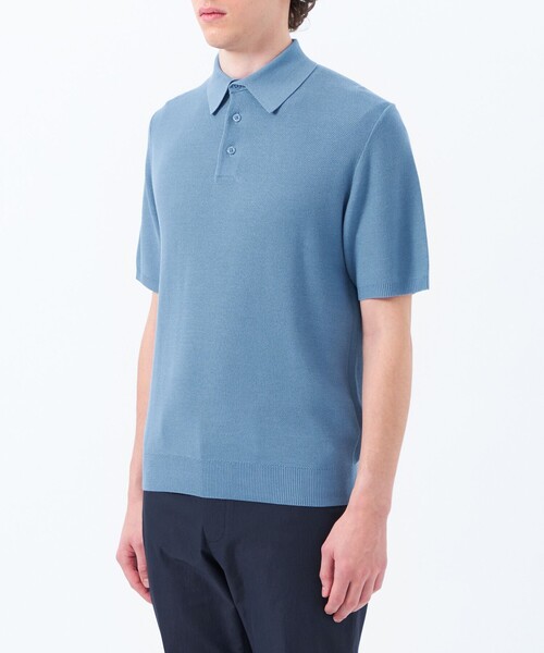 MACKINTOSH PHILOSOPHY(マッキントッシュ フィロソフィー)の「フラッフィーニット 半袖ニットポロ(ポロシャツ・メンズ・ブラック/ダークネイビー/ブルー系その他3・40/38)」の8枚目の写真
