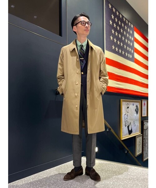 BROOKS BROTHERS(ブルックスブラザーズ)の「コットン/ウール ポプリン バルカラーコート(ステンカラーコート・メンズ・ベージュ・34SHT/36SHT/38SHT/40SHT)」の7枚目の写真