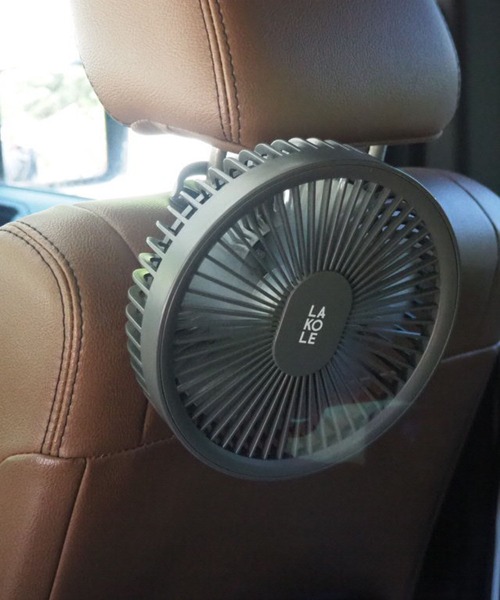 LAKOLE（ラコレ）の「【LEDライト付き／車内／脱衣所／キッチン】2WAYビックファン5S / 284563（生活家電・レディース・アイボリー/チャコールグレー・FREE）」の4枚目の写真