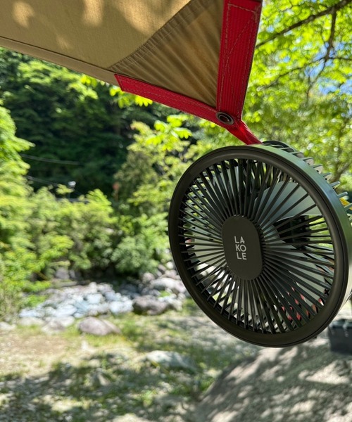 LAKOLE（ラコレ）の「【LEDライト付き／車内／脱衣所／キッチン】2WAYビックファン5S / 284563（生活家電・レディース・アイボリー/チャコールグレー・FREE）」の5枚目の写真