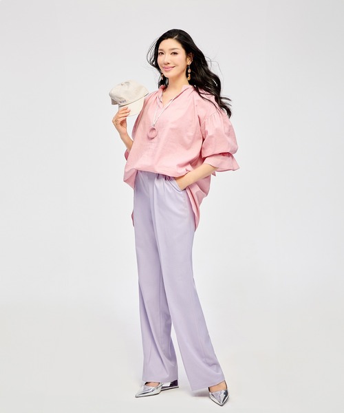mina perhonen lilas xs8274 半袖 シアーニットソー リネン サイズ40