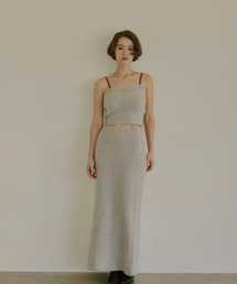 glitter knit bustier x knit skirt
