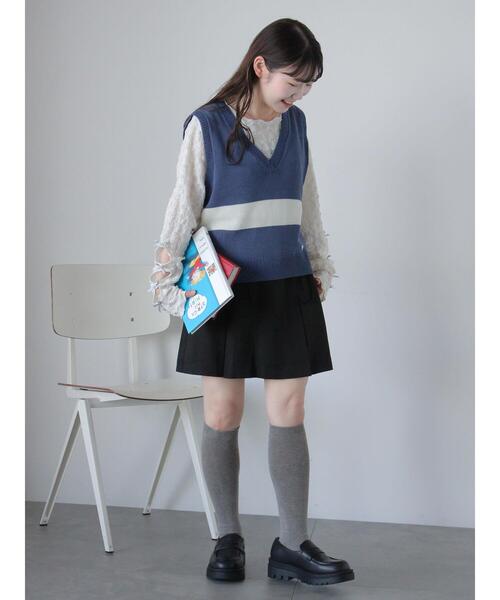 ehka sopo（エヘカソポ）の「ボックスプリーツミニスカート（スカート・レディース・グレー/ベージュ/ブラック・F）」の9枚目の写真