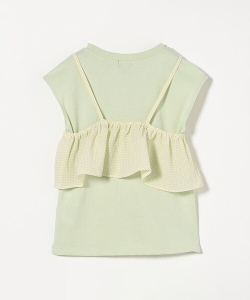 green label relaxing(グリーンレーベルリラクシング)の「Tシャツ+フリルキャミ / キッズ 100cm-130cm(Tシャツ/カットソー・キッズ・ライム/オフホワイト・120cm/110cm/100cm/130cm)」の10枚目の写真