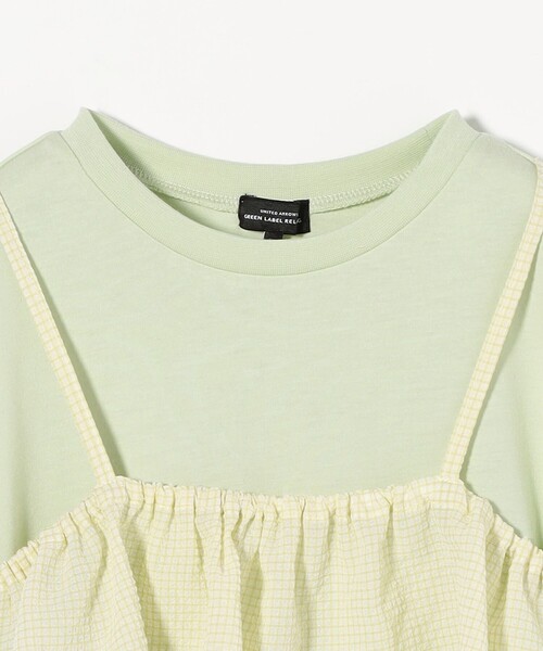 green label relaxing(グリーンレーベルリラクシング)の「Tシャツ+フリルキャミ / キッズ 100cm-130cm(Tシャツ/カットソー・キッズ・ライム/オフホワイト・120cm/110cm/100cm/130cm)」の11枚目の写真