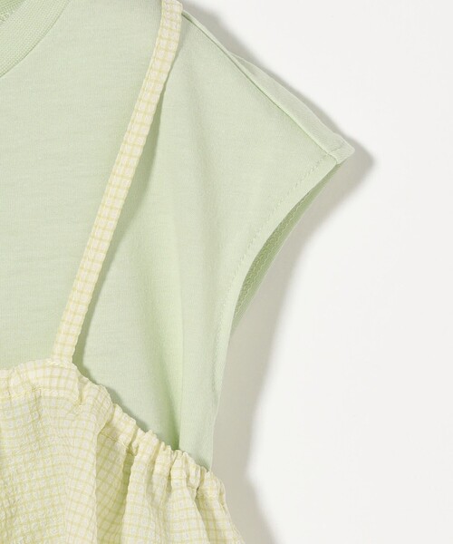 green label relaxing(グリーンレーベルリラクシング)の「Tシャツ+フリルキャミ / キッズ 100cm-130cm(Tシャツ/カットソー・キッズ・ライム/オフホワイト・120cm/110cm/100cm/130cm)」の12枚目の写真