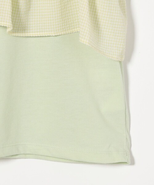 green label relaxing(グリーンレーベルリラクシング)の「Tシャツ+フリルキャミ / キッズ 100cm-130cm(Tシャツ/カットソー・キッズ・ライム/オフホワイト・120cm/110cm/100cm/130cm)」の13枚目の写真