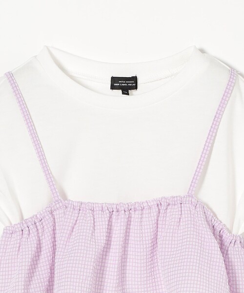 green label relaxing(グリーンレーベルリラクシング)の「Tシャツ+フリルキャミ / キッズ 100cm-130cm(Tシャツ/カットソー・キッズ・ライム/オフホワイト・120cm/110cm/100cm/130cm)」の17枚目の写真
