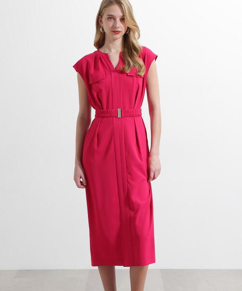 新品未使用✨24AW ピンキーアンドダイアン ベルスリーブベルト付きワンピース セール】◇ベルト付きウエストタックワンピース（ワンピース