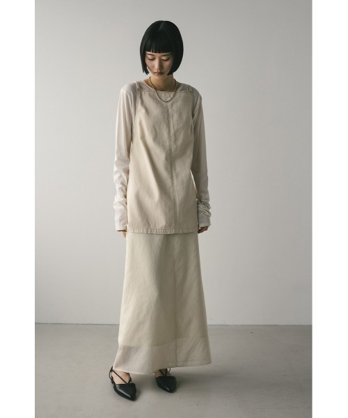 STYLEMIXER(スタイルミキサー)の「シアーレイヤードスカート【春服】新作(スカート・レディース・ブラック/アイボリー・SMALL/MEDIUM)」の3枚目の写真
