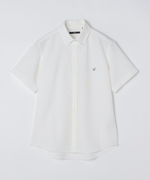 SHIPS(シップス)の「【WEB限定】SHIPS: 防シワ・吸水速乾 Drymix(R) シアサッカー ボタンダウン レギュラーカラー 半袖 シャツ(シャツ/ブラウス・メンズ・ブラック/ホワイト・SMALL/MEDIUM/LARGE/X-LARGE)」の1枚目の写真