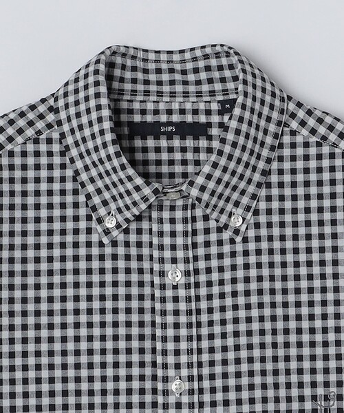 SHIPS(シップス)の「【WEB限定】SHIPS: 防シワ・吸水速乾 Drymix(R) シアサッカー ボタンダウン レギュラーカラー 半袖 シャツ(シャツ/ブラウス・メンズ・ブラック/ホワイト・SMALL/MEDIUM/LARGE/X-LARGE)」の10枚目の写真