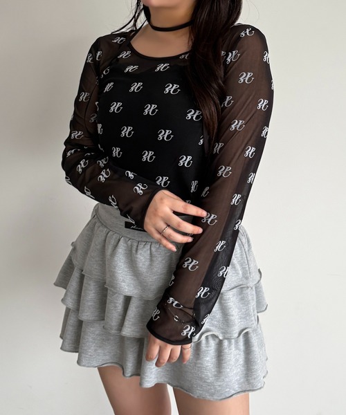 apres jour mignon（アプレジュールミニョン）の「タイ付きロゴシアートップス【ZOZOTOWN限定アイテム】（Tシャツ/カットソー・レディース・オフホワイト/ブラック・フリー/X-LARGE）」の8枚目の写真