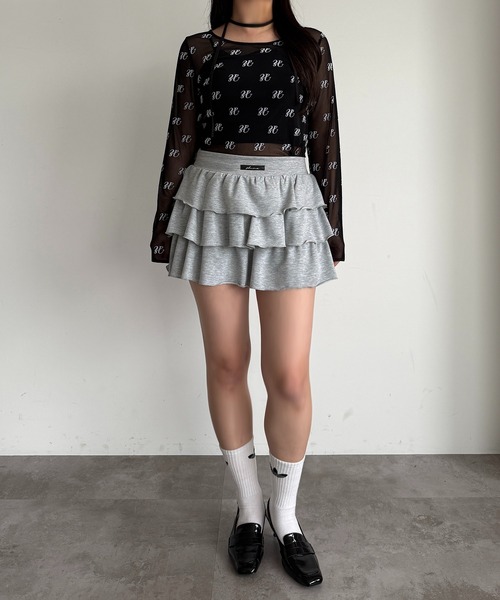 apres jour mignon（アプレジュールミニョン）の「タイ付きロゴシアートップス【ZOZOTOWN限定アイテム】（Tシャツ/カットソー・レディース・オフホワイト/ブラック・フリー/X-LARGE）」の9枚目の写真