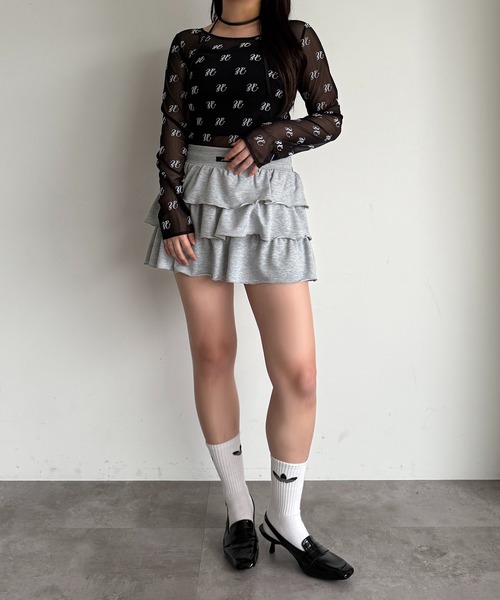apres jour mignon（アプレジュールミニョン）の「タイ付きロゴシアートップス【ZOZOTOWN限定アイテム】（Tシャツ/カットソー・レディース・オフホワイト/ブラック・フリー/X-LARGE）」の10枚目の写真