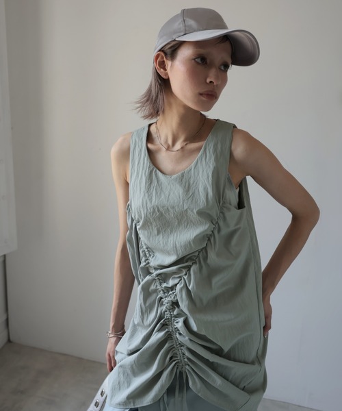 Ulysses（ユリシス）の「3way シャーリングデザインレイヤードワンピース（ワンピース・レディース・ライトグレー/ベージュ・F）」の15枚目の写真