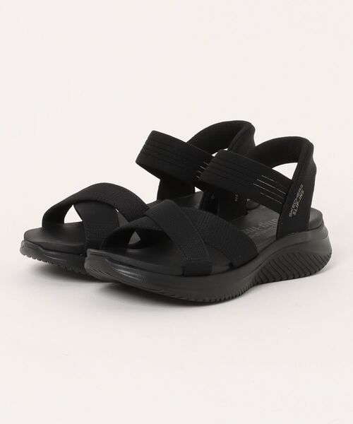 SKECHERS Slip-ins ブラックスポーツサンダル SKECHERS スケッチャーズ スポーツサンダル スリップインズ slip
