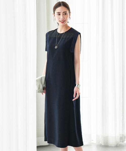 洗える】 ダブルフェイスクレープ ドルマンスリーブワンピース / ICB