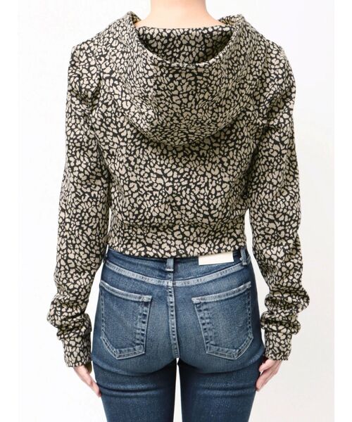 GYDA（ジェイダ）の「leopard printショートパーカー（パーカー・レディース・ブラック・FREE）」の8枚目の写真
