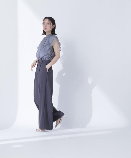 NATURAL BEAUTY BASIC(ナチュラルビューティーベーシック)の「<骨格ウェーブ>ハイウエストベルテッドパンツ(その他パンツ・レディース・グレー系その他/ピンク/ベージュ・SMALL/MEDIUM/P/S)」の6枚目の写真