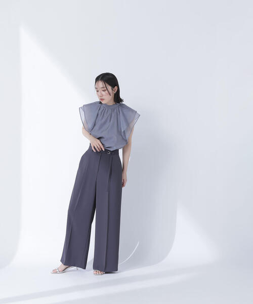 NATURAL BEAUTY BASIC(ナチュラルビューティーベーシック)の「<骨格ウェーブ>ハイウエストベルテッドパンツ(その他パンツ・レディース・グレー系その他/ピンク/ベージュ・SMALL/MEDIUM/P/S)」の7枚目の写真