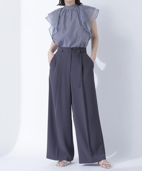 NATURAL BEAUTY BASIC(ナチュラルビューティーベーシック)の「<骨格ウェーブ>ハイウエストベルテッドパンツ(その他パンツ・レディース・グレー系その他/ピンク/ベージュ・SMALL/MEDIUM/P/S)」の12枚目の写真