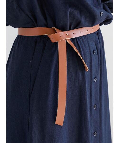 Te chichi（テチチ）の「ベルト付きレーヨンリネンシャツワンピース（ワンピース・レディース・カーキ/ネイビー/ベージュ・F）」の12枚目の写真