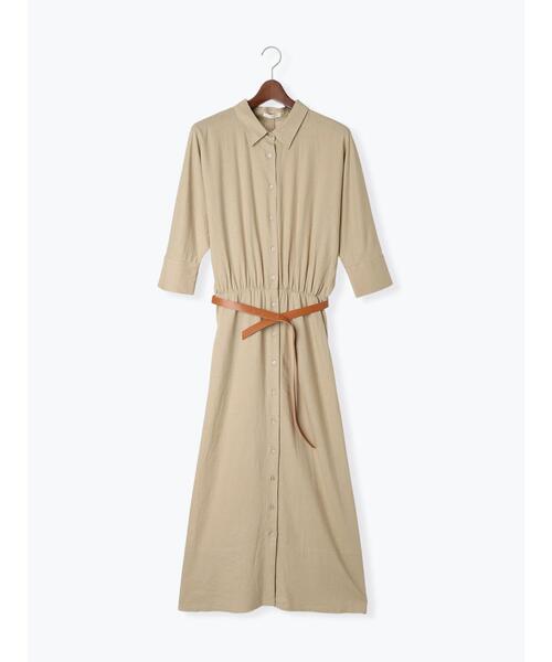 Te chichi（テチチ）の「ベルト付きレーヨンリネンシャツワンピース（ワンピース・レディース・カーキ/ネイビー/ベージュ・F）」の15枚目の写真