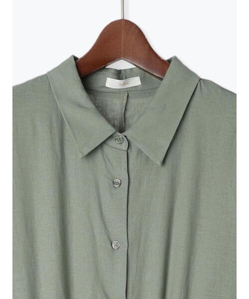 Te chichi（テチチ）の「ベルト付きレーヨンリネンシャツワンピース（ワンピース・レディース・カーキ/ネイビー/ベージュ・F）」の19枚目の写真