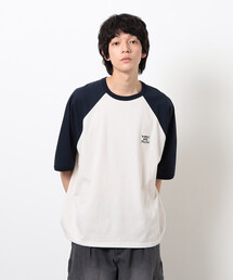 Purple&Yellow（パープルアンドイエロー）の「裾スピンドル ラグラン５分袖Ｔシャツ（Tシャツ/カットソー）」