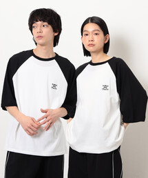Purple&Yellow（パープルアンドイエロー）の「裾スピンドル ラグラン５分袖Ｔシャツ（Tシャツ/カットソー）」