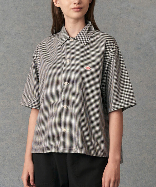 WOMEN'S COTTON POPLIN HALF SLEEVE SHIRT PLAID（シャツ
