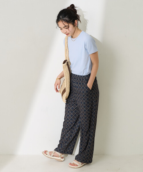 FREAK'S STORE(フリークスストア)の「<接触冷感/UVカット>ICE SUMMER ミニリブTシャツ/アイスサマーTシャツ(Tシャツ/カットソー・レディース・オフホワイト/ブラック/サックスブルー/ベージュ・フリ-)」の14枚目の写真