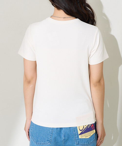 FREAK'S STORE(フリークスストア)の「<接触冷感/UVカット>ICE SUMMER ミニリブTシャツ/アイスサマーTシャツ(Tシャツ/カットソー・レディース・オフホワイト/ブラック/サックスブルー/ベージュ・フリ-)」の21枚目の写真