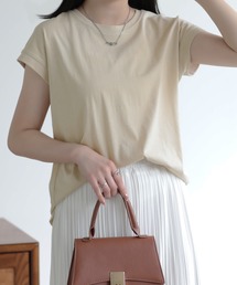 シンプルフレンチスリーブTシャツ