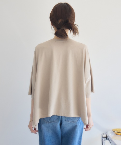RU.TI.LE(ルチル)の「【RU.TI.LE】ビッグシルエットロゴT(Tシャツ/カットソー・レディース・グレイッシュベージュ/オレンジ/ホワイト・MEDIUM)」の13枚目の写真
