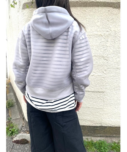 Rydia（リディア）の「シアーダンボールフーディー（パーカー・レディース・ブラック/ライトグレー/イエロー・M）」の7枚目の写真