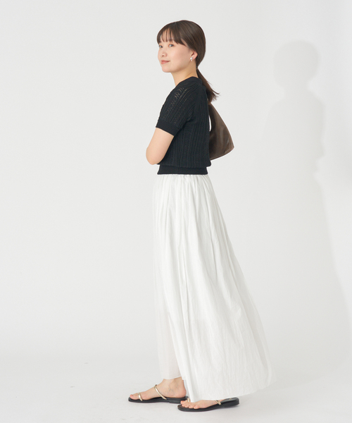 IENA スカシフラットカラーニット ポロニット 新品未使用 セール】スカシフラットカラーニット（ニット/セーター）｜IENA