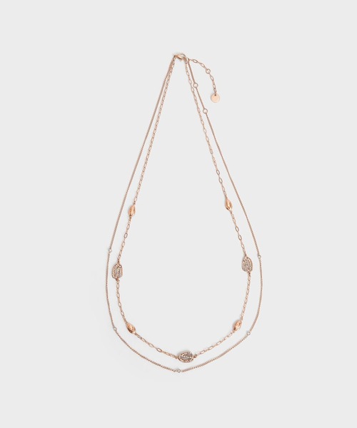 CHARLES & KEITH（チャールズ & キース）の「Aine エネ クリスタルダブルチェーンネックレス（ネックレス・レディース・シルバー/ゴールド系その他/ゴールド・FREE）」の9枚目の写真