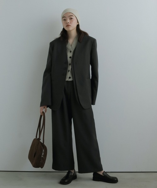 Collarless Over Jacket（テーラードジャケット）｜anuke