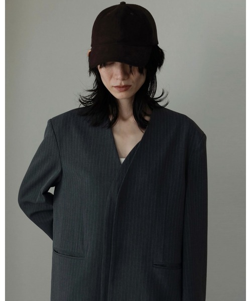 anuke（アンヌーク）の「Collarless Over Jacket（テーラードジャケット・レディース・チャコールグレー/グレー・38inch/36inch）」の10枚目の写真