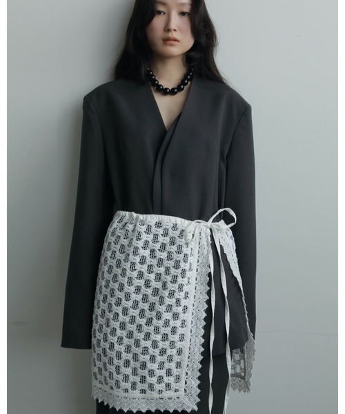 anuke（アンヌーク）の「Collarless Over Jacket（テーラードジャケット・レディース・チャコールグレー/グレー・38inch/36inch）」の14枚目の写真