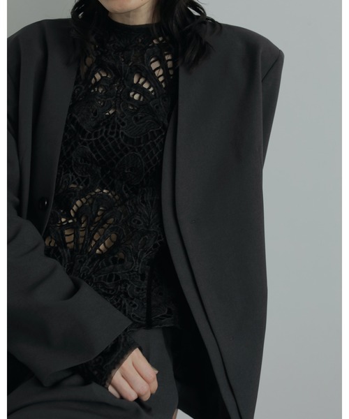 anuke（アンヌーク）の「Collarless Over Jacket（テーラードジャケット・レディース・チャコールグレー/グレー・38inch/36inch）」の22枚目の写真