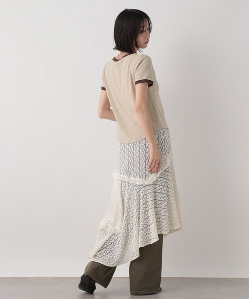 LOWRYS FARM（ローリーズファーム）の「リンガーＴＥＥ　328663（Tシャツ/カットソー・レディース・グレー/チャコールグレー/ベージュ・FREE）」の6枚目の写真