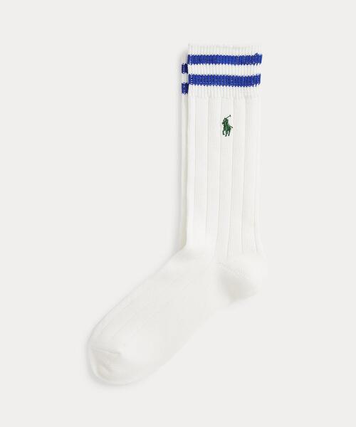 専用　Polo Ralph Lauren コットンブレンド ストライプドカフ コットンブレンド クルー ソックス（ソックス/靴下