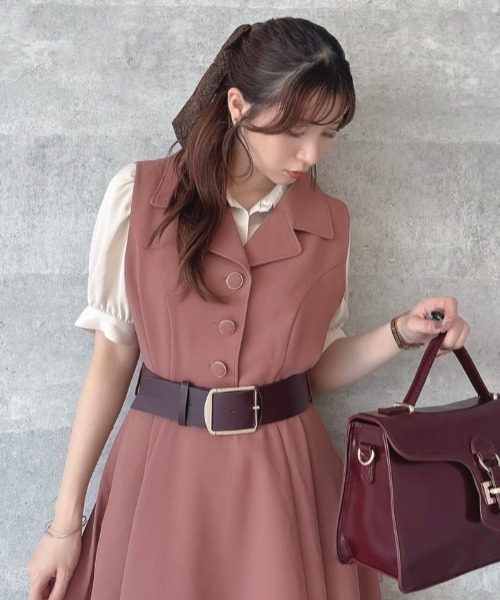 an another angelus（アンアナザーアンジェラス）の「ベルトフラップハンドバッグ/fint フィント（ハンドバッグ・レディース・ブラック/ワインレッド・FREE）」の11枚目の写真