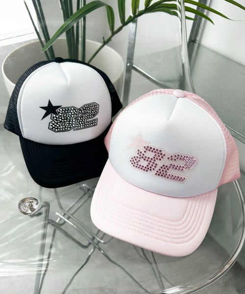 ラインストーンメッシュキャップ WEGO/【25年春夏新作】ナンバリングラインストーンメッシュ