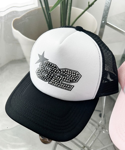 ラインストーンメッシュキャップ HYPNOTIZED LOGO ラインストーンメッシュキャップ（キャップ