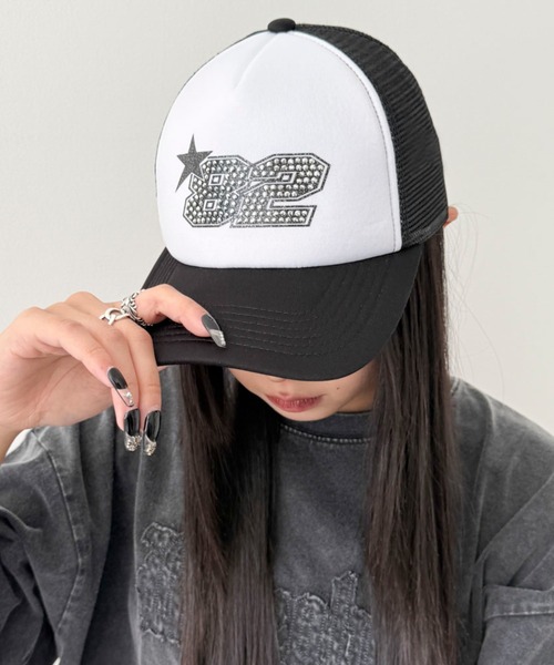 WEGO（ウィゴー）の「WEGO/ナンバリングラインストーンメッシュキャップ（キャップ・レディース・ブラック/ライトピンク・FREE）」の15枚目の写真