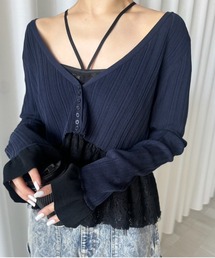 Ameri（アメリ）の「MEDI PURIPURI SHORT KNIT CARDIGAN（カーディガン/ボレロ）」